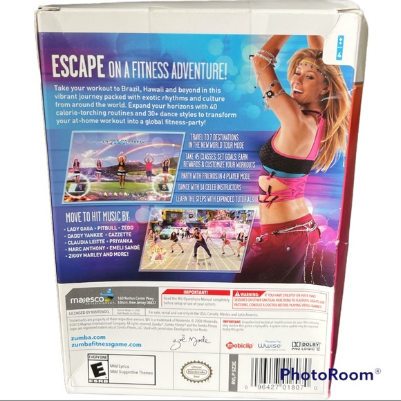 New NIB Nintendo Wii Zumba Fitness World Party video game with fitness belt 2014 - Picture 2 of 4
